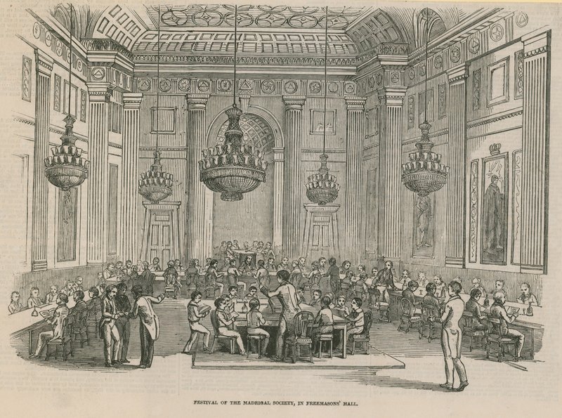 Festival of the Madrigal Society, Freemasons Hall, London by English School
