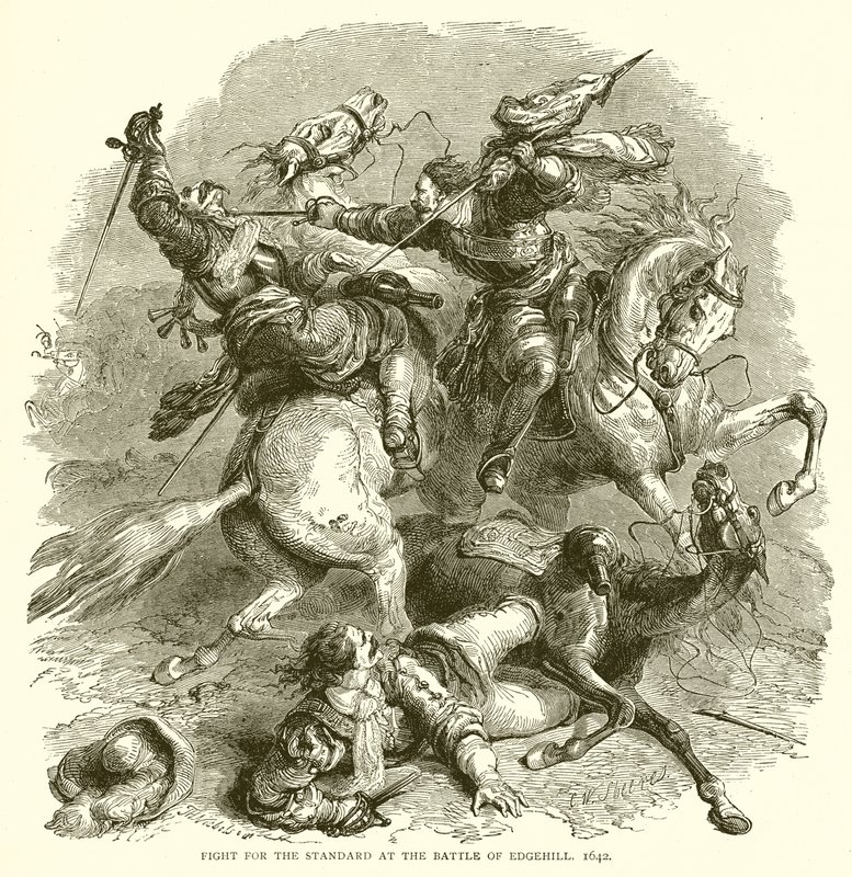 Fight for the Standard at the Battle of Edgehill, 1642 by English School