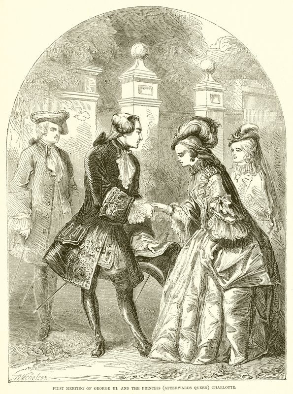 First Meeting of George III and Princess (Later Queen) Charlotte by English School
