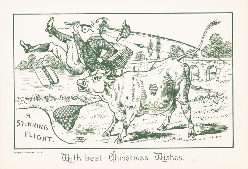 Fisherman thrown by Bull by English School