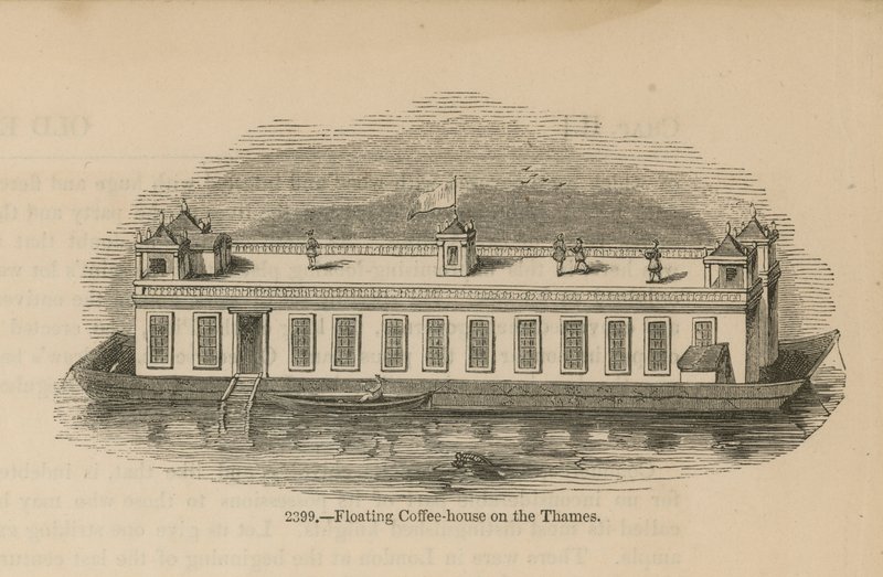 Floating Coffee House on the Thames by English School