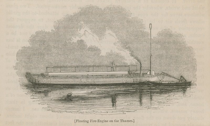 Floating Fire Engine on the Thames by English School