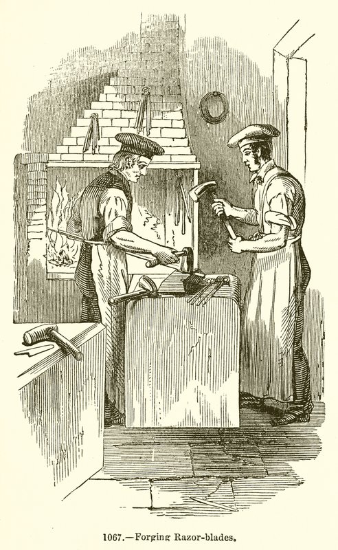 Forging Razor-Blades by English School