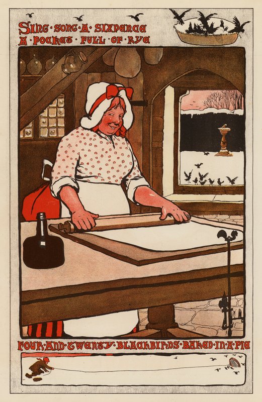 Four and Twenty Blackbirds Baked in a Pie by English School