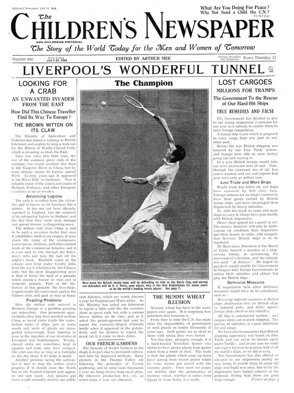Fred Perry, front page of 