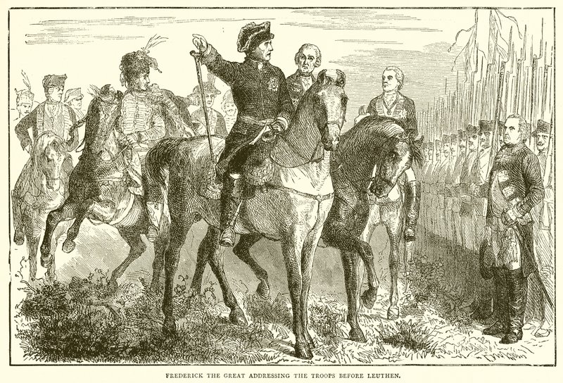 Frederick the Great Addressing the Troops before Leuthen by English School