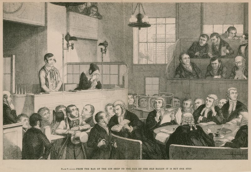 From the Bar of the Gin Shop to the Bar at the Old Bailey is But One Step by English School