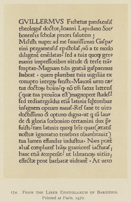 From the Liber Epistolarum of Barzizius, printed at Paris by English School