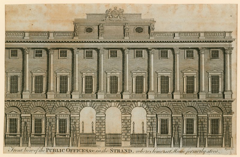 Front View of the Public Offices in the Strand Where Somerset House Formerly Stood by English School