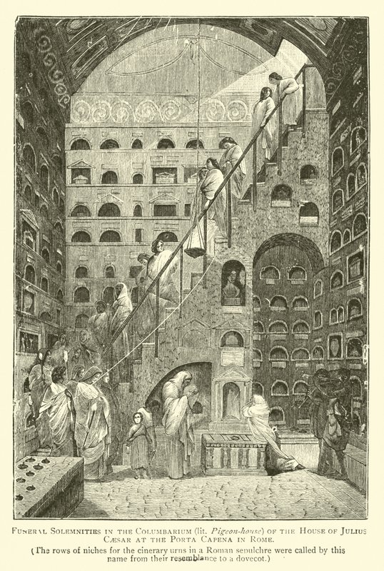 Funeral Solemnities in the Columbarium of the House of Julius Caesar at the Porta Capena in Rome by English School