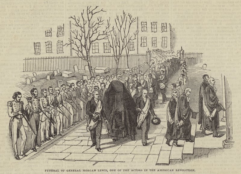 Funeral of General Morgan Lewis, one of the Actors in the American Revolution by English School
