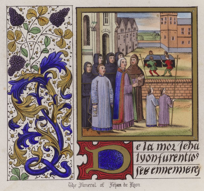 Funeral of Jehan De Lyon by English School