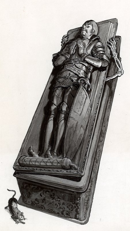 Funerary Monument with Skeleton Coming Out by English School