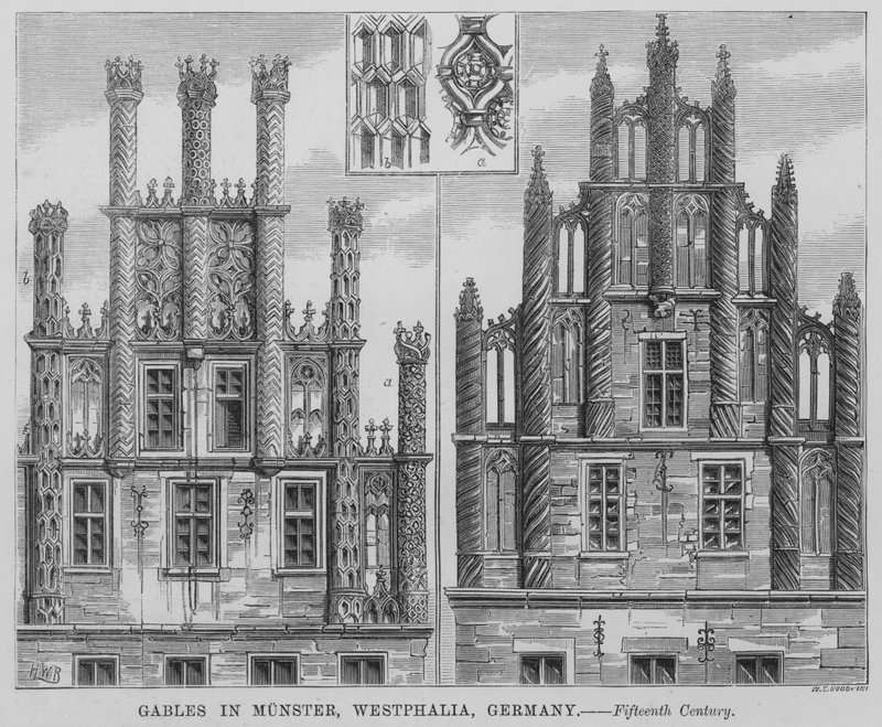 Gables in Münster, Westphalia, Germany by English School