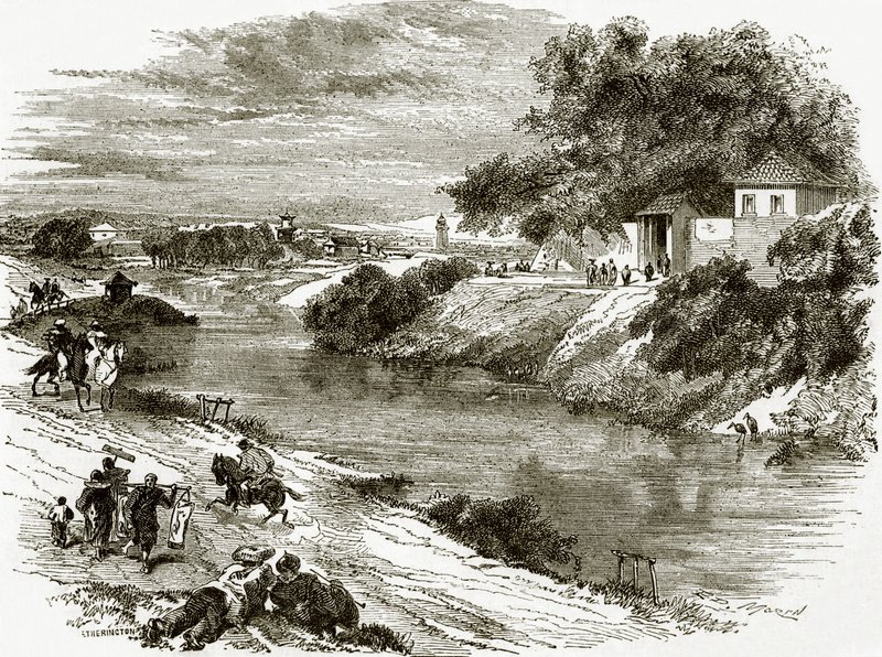 Garden of the Emperor of Japan at Yeddo by English School