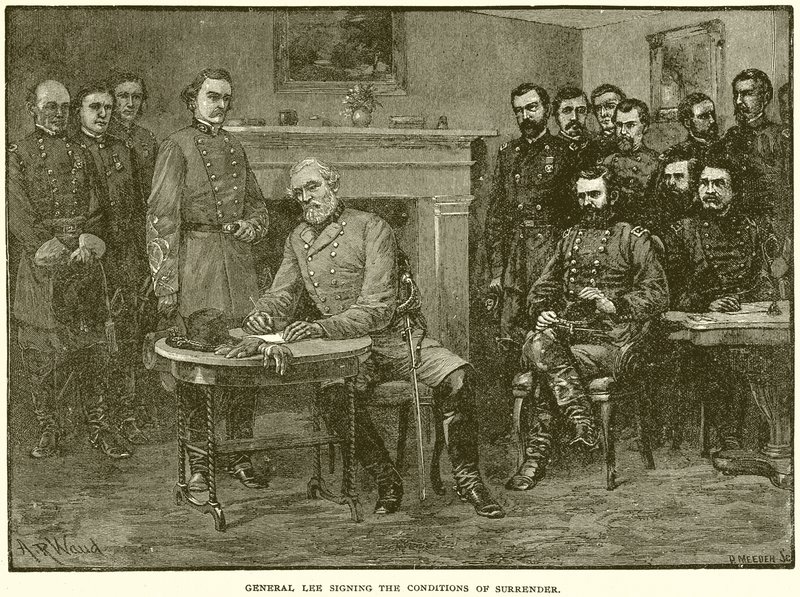 General Lee Signing the Conditions of Surrender by English School