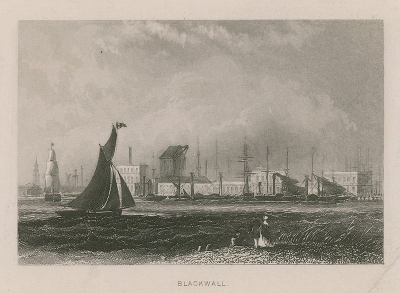 General View of Boats on the River Thames at Blackwall by English School