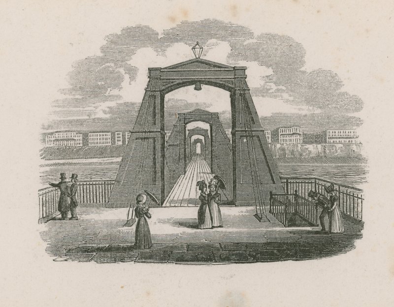 General View of People on the Chain Pier by English School