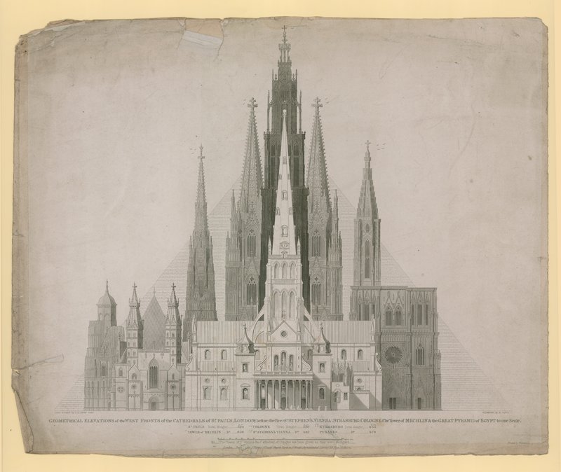 Geometrical Elevations of the West Fronts of the Cathedrals of St Paul
