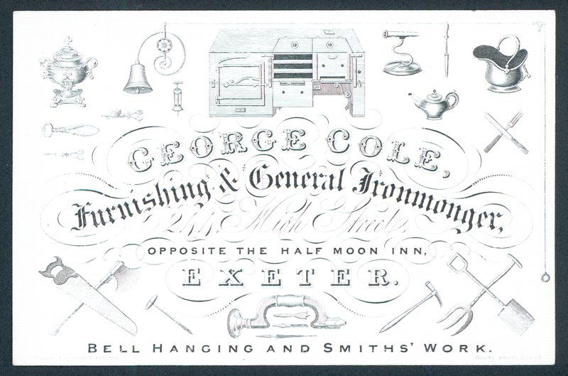 George Cole, Furnishing and General Ironmonger, Trade Card by English School