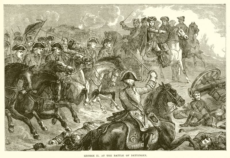 George II at the Battle of Dettingen by English School
