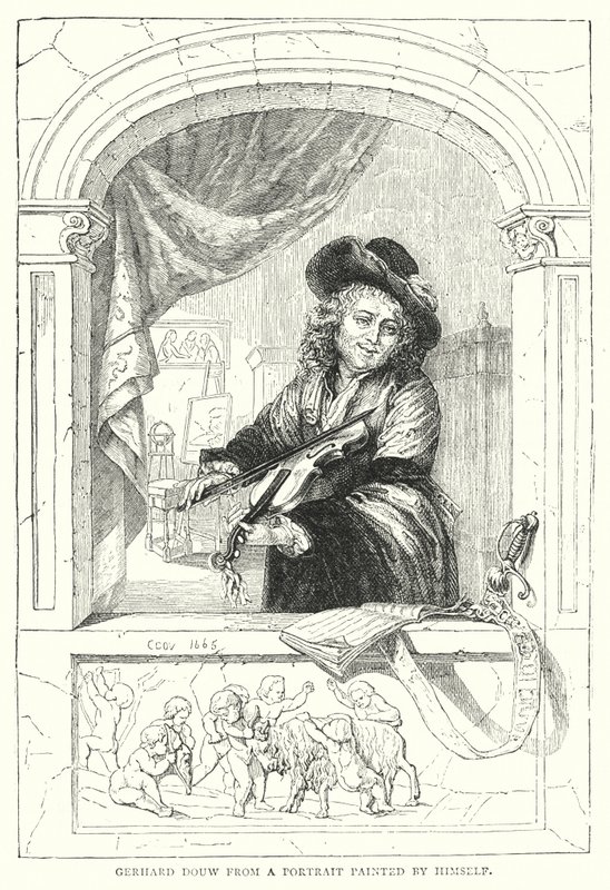Gerhard Douw from a Portrait painted by himself by English School