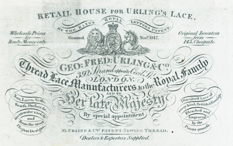 Geroge Fred Urling & Co, thread lace manufacturer by English School