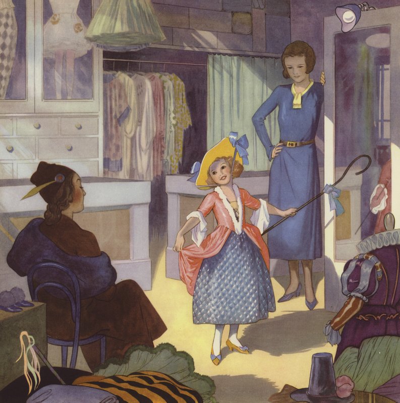 Girl dressing up as Little Bo Peep by English School