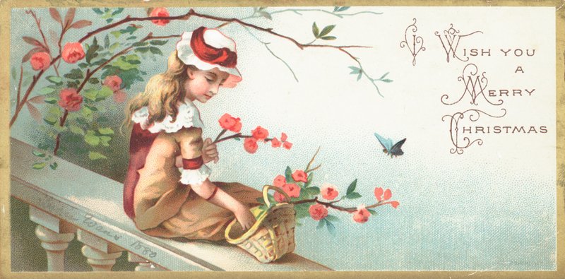 Girl Sitting on Bridge by English School