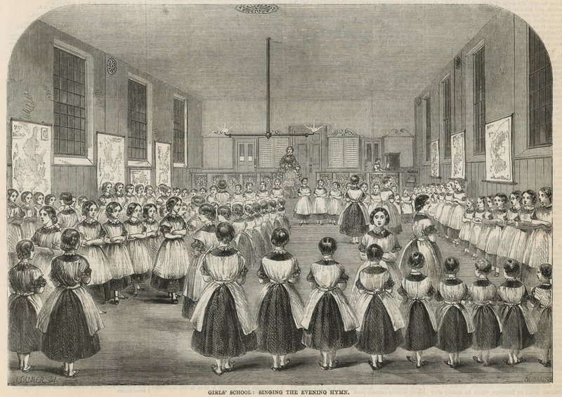 Girls School: Singing the Evening Hymn by English School