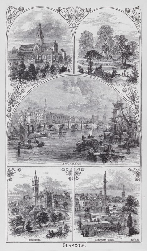 Glasgow (engraving) by English School