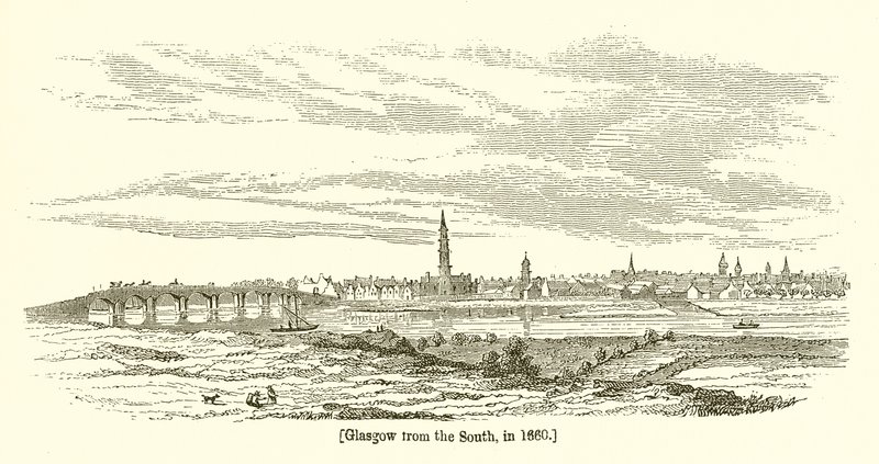 Glasgow from the South, in 1660 by English School