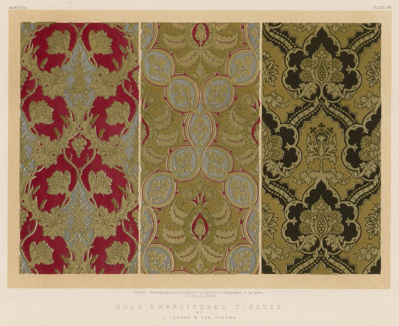 Gold Embroidered Tissues by English School
