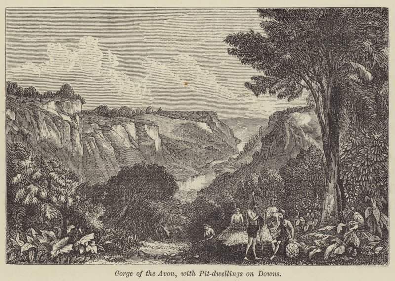 Gorge of the Avon, with Pit-dwellings on Downs by English School