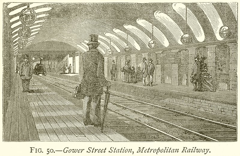 Gower Street Station, Metropolitan Railway by English School