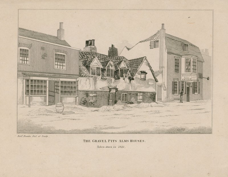 Gravel Pit Alms Houses, Notting Hill Gate, London by English School