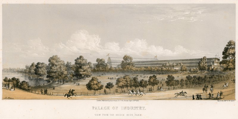 Great Exhibition, 1851, From the Bridge, Hyde Park by English School