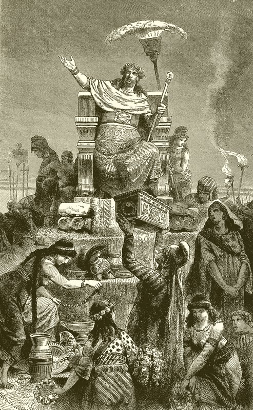 Greek Degeneracy.--Croesus on the Funeral Pile by English School
