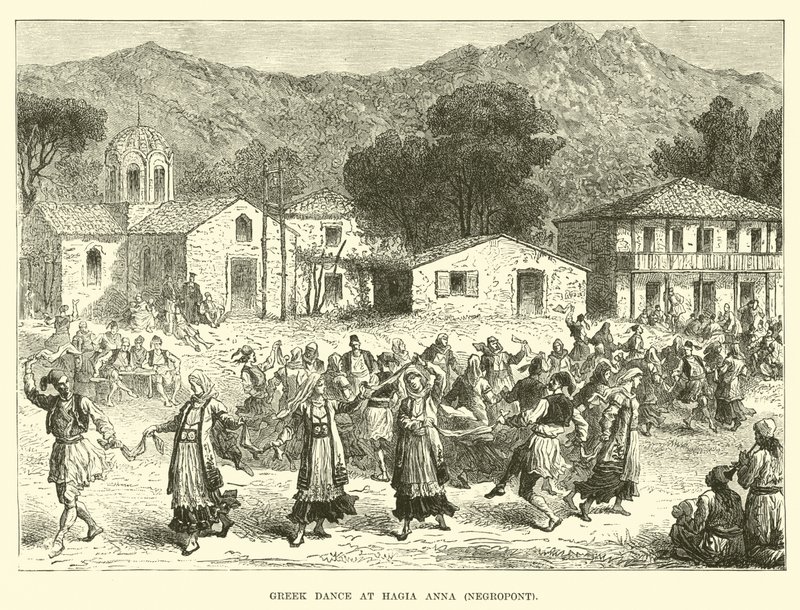 Greek Dance at Hagia Anna, Negropont by English School