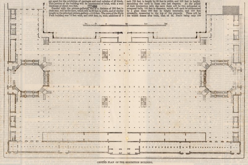 Ground plan of the International Exhibition Building of 1862 by English School