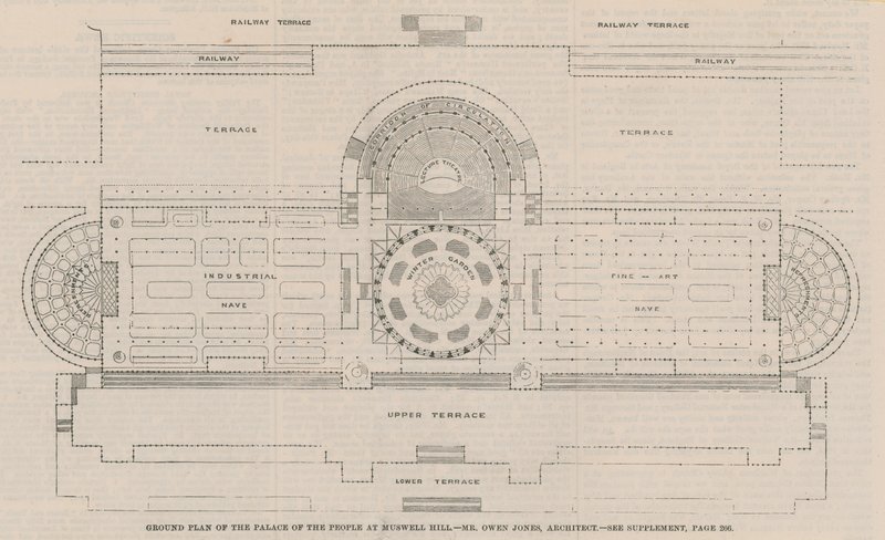 Ground Plan of the Palace of the People at Muswell Hill by English School