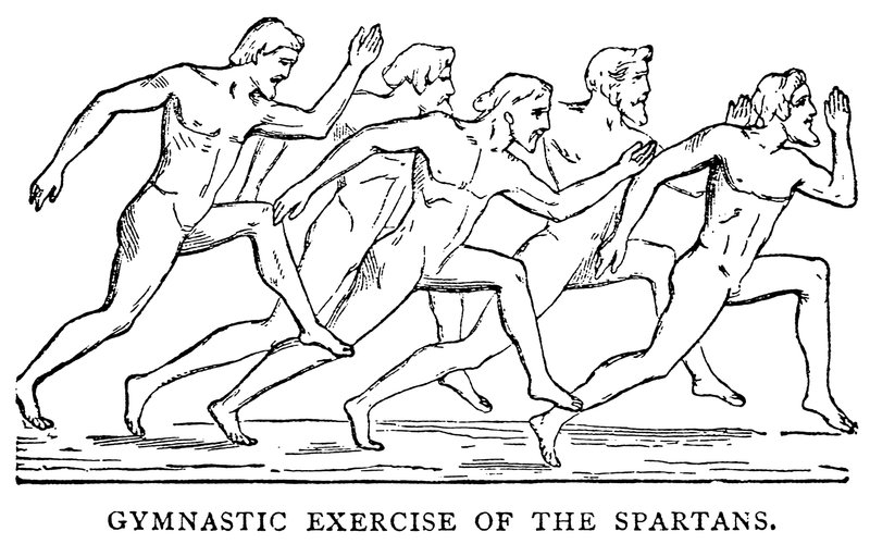 Gymnastic exercise of the Spartans, illustration from The Illustrated History of the World, c.1880 by English School
