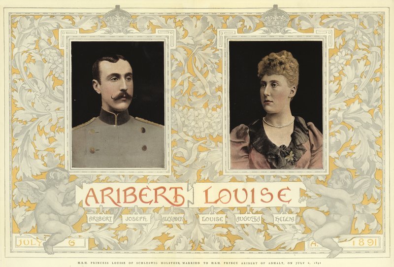 H R H Princess Louise of Schleswig Holstein, Married to H S H Prince Aribert of Anhalt, on 6 July 1891 by English School