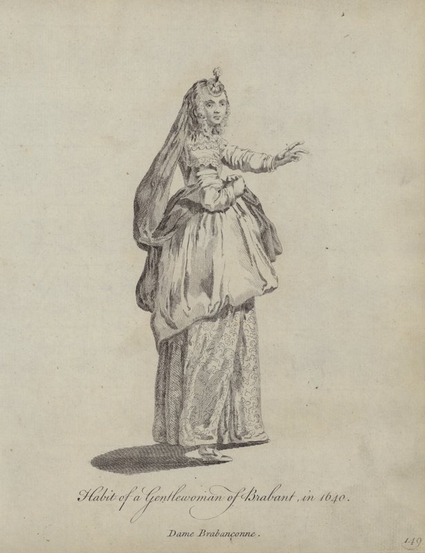Habit of a Gentlewoman of Brabant in 1640 by English School
