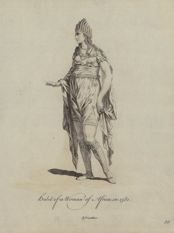 Habit of a Woman of Africa in 1581 by English School