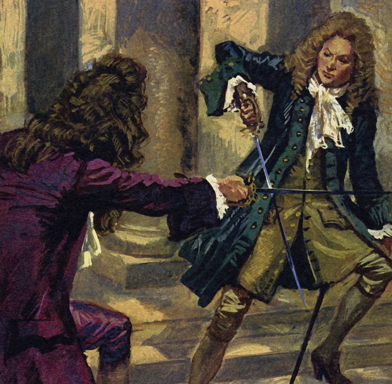 Handel and a composer and singer named Mattheson fought a duel with swords by English School