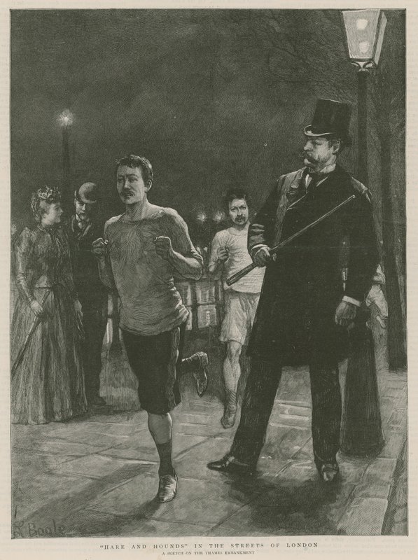 Hare and Hounds in the Streets of London by English School