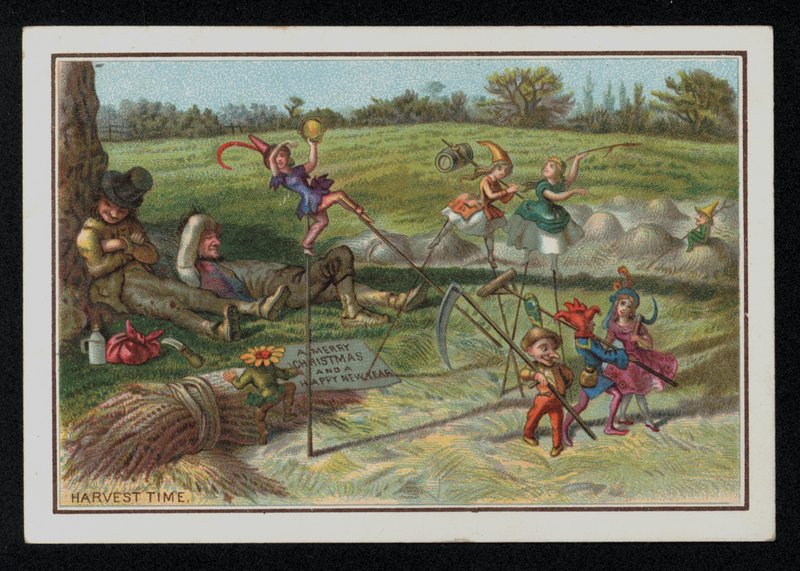 Harvest Time, Christmas Greetings Card by English School