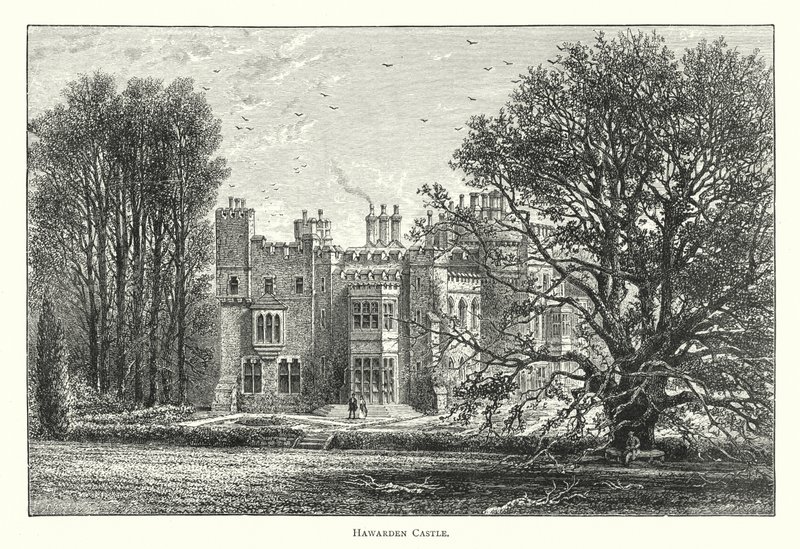 Hawarden Castle by English School