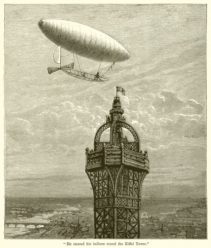 He steered his Balloon Round the Eiffel Tower by English School